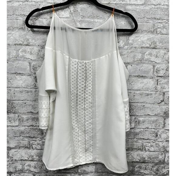 Sachin + Babi for Ankasa White Off Shoulder Short Sleeve Lightweight Blouse Sz 4 - Picture 1 of 6